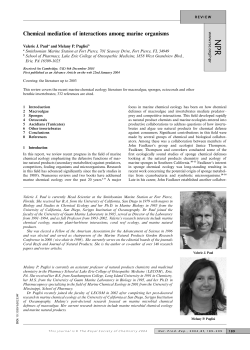 Chemical mediation of interactions among marine organisms