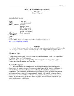 Page | 1 SPAN 1391 Spanish for Legal Assistants