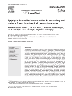 Epiphytic bromeliad communities in secondary and mature forest in