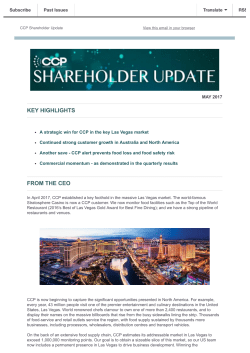 Shareholder Update May 2017