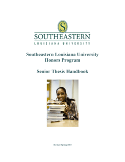 Senior Thesis Handbook - Southeastern Louisiana University