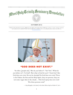 god does not exist. - Most Holy Trinity Seminary