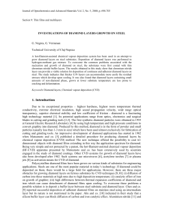 INVESTIGATIONS OF DIAMOND LAYERS GROWTH ON STEEL G
