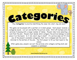 Play Categories to practice identifying the sizes tall, short, big and