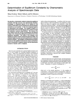 Determination of Equilibrium Constants by Chemometric Analysis of