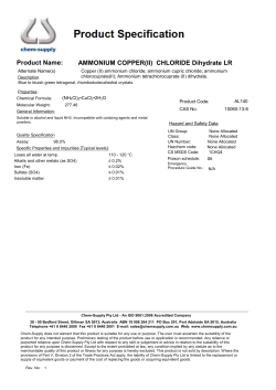 AMMONIUM COPPER(II) CHLORIDE Dihydrate LR - Chem