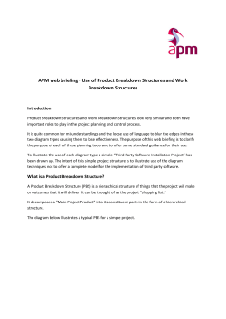 APM web briefing - Use of Product Breakdown Structures and Work