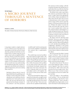 A Micro-Journey Through A SenTence of horrorS