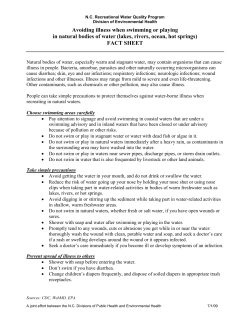 Avoiding illness when swimming or playing in natural bodies of water
