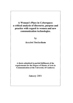 A Woman`s Place in Cyberspace: a critical