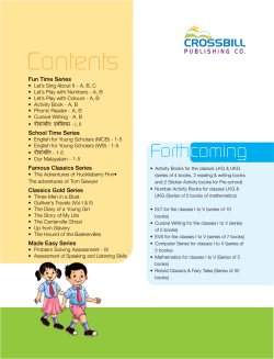 Contents - Crossbill Publishing Co.