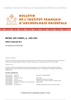 bulletin de l`institut fran&ccedil;ais d`arch&eacute;ologie orientale