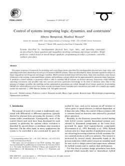 Control of systems integrating logic, dynamics, and
