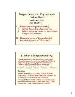 Biogeochemical cycles - University of Arizona | Ecology and