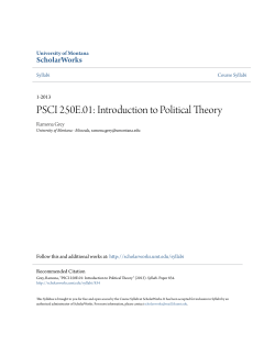 PSCI 250E.01: Introduction to Political Theory