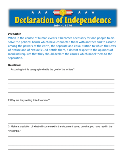 Preamble When in the course of human events it becomes