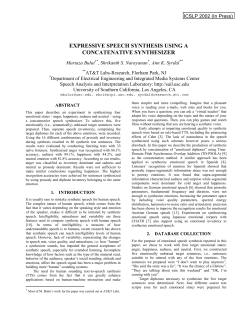 expressive speech synthesis using a concatenative