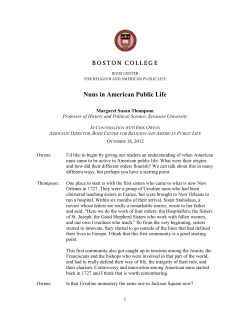 Nuns in American Public Life