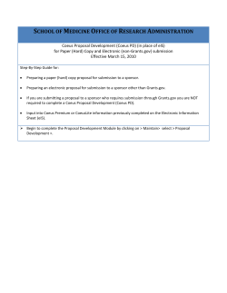 SCHOOL OF MEDICINE OFFICE OF RESEARCH ADMINISTRATION