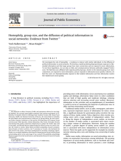Homophily, group size, and the diffusion of political information in