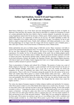 Indian Spiritualism, Social Evil and Superstition in R .P. Jhabvala`s