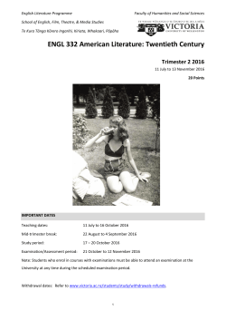 Course Code : Course Title - Victoria University of Wellington