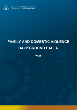 Family and Domestic Violence Background Paper 2012