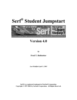 Serf Student Jumpstart - University of Delaware