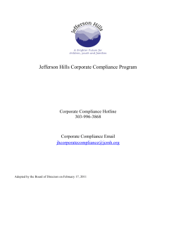 Jefferson Hills Corporate Compliance Program