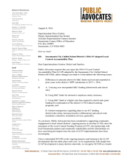 SCOE re SCUSD LCAP_PublicAdvocates_8.8.16
