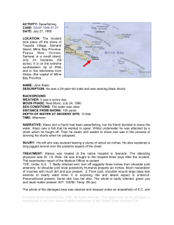 ACTIVITY: Spearfishing CASE: GSAF 1960.07.27 DATE: July 27
