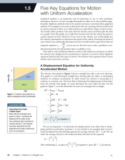 Five Key Equations for Motion with Uniform Acceleration 1.5