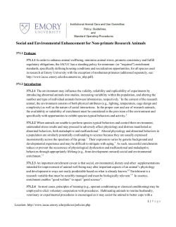 Social and Environmental Enrichment Program for