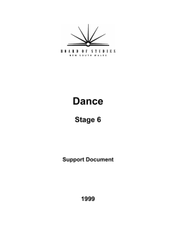 Dance Support document