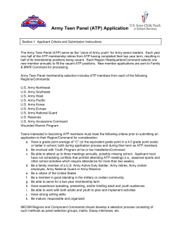 Army Teen Panel (ATP) Application
