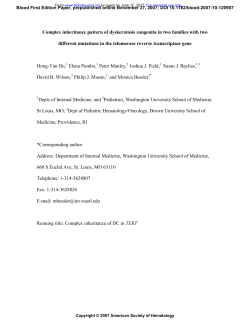 Complex inheritance pattern of dyskeratosis