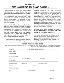 Hunter 216 Owner`s Manual