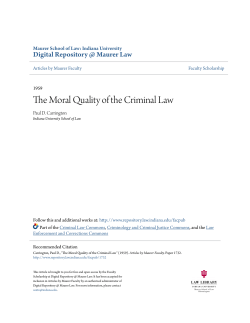 The Moral Quality of the Criminal Law