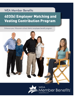 403(b) Employer Matching and Vesting Contribution Program