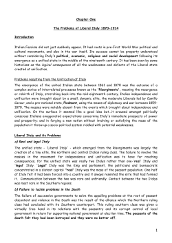 Chapter One The Problems of Liberal Italy 1870