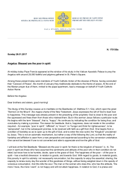 Angelus: Blessed are the poor in spirit