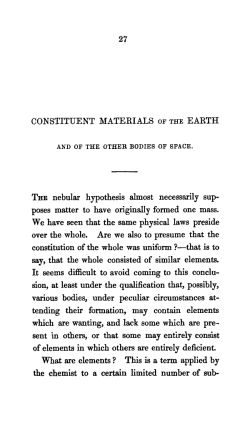 CONSTITUENT MATERIALS OF THE EARTH by