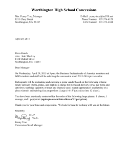 Pizza Selection Letter 4/29/15