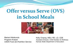 Offer vs. Serve Identifying a Reimbursable Meal