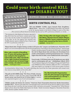 Could your birth control KILL or DISABLE YOU?