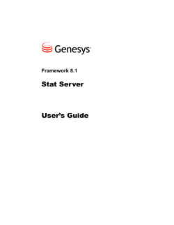 Framework 8.1 Stat Server User`s Guide