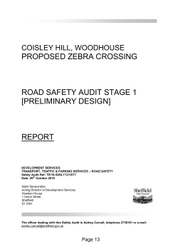 PROPOSED ZEBRA CROSSING ROAD SAFETY AUDIT STAGE 1