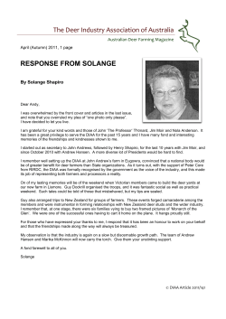 The Deer Industry Association of Australia RESPONSE FROM