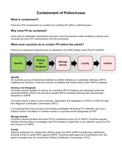 Containment of Polioviruses
