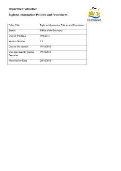 Department of Justice Right to Information Policies and Procedures
